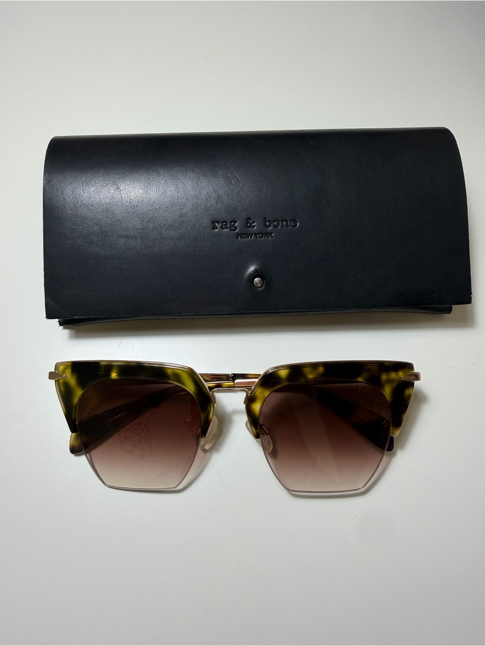 rag & bone Tortoiseshell and Gold Sunglasses